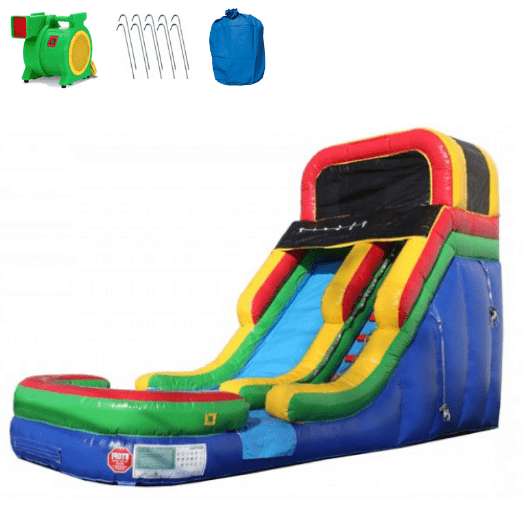 16'H Rainbow Inflatable Slide Wet n Dry
