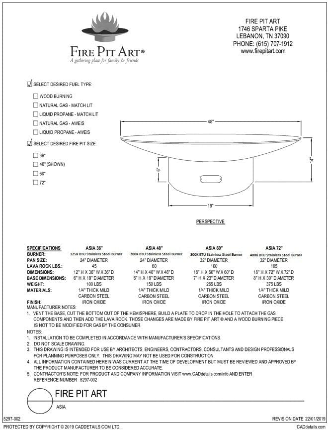 Fire Pit Art Asia 48" - Backyard Marketplace