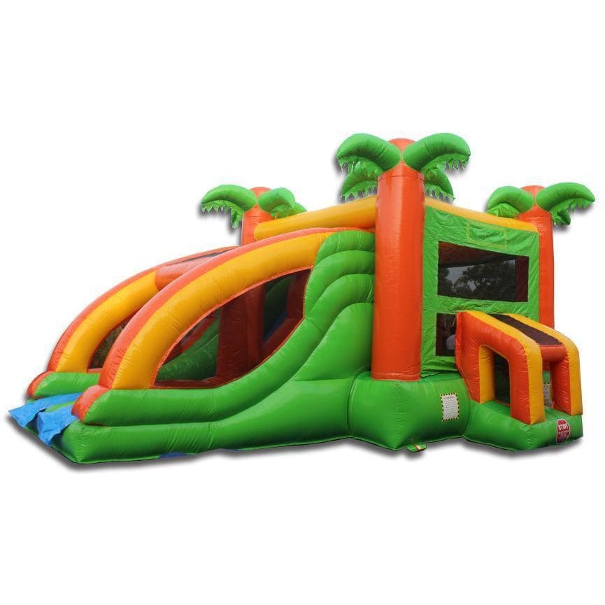 Two-Lane Tropical Bouncer Slide Combo - Dry