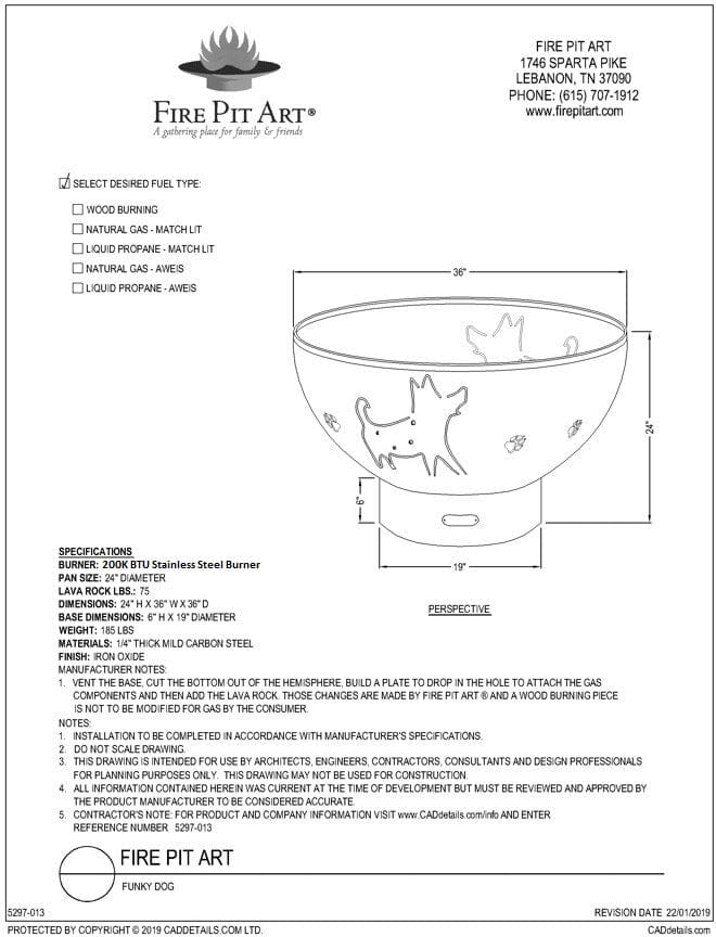 Fire Pit Art Funky Dog