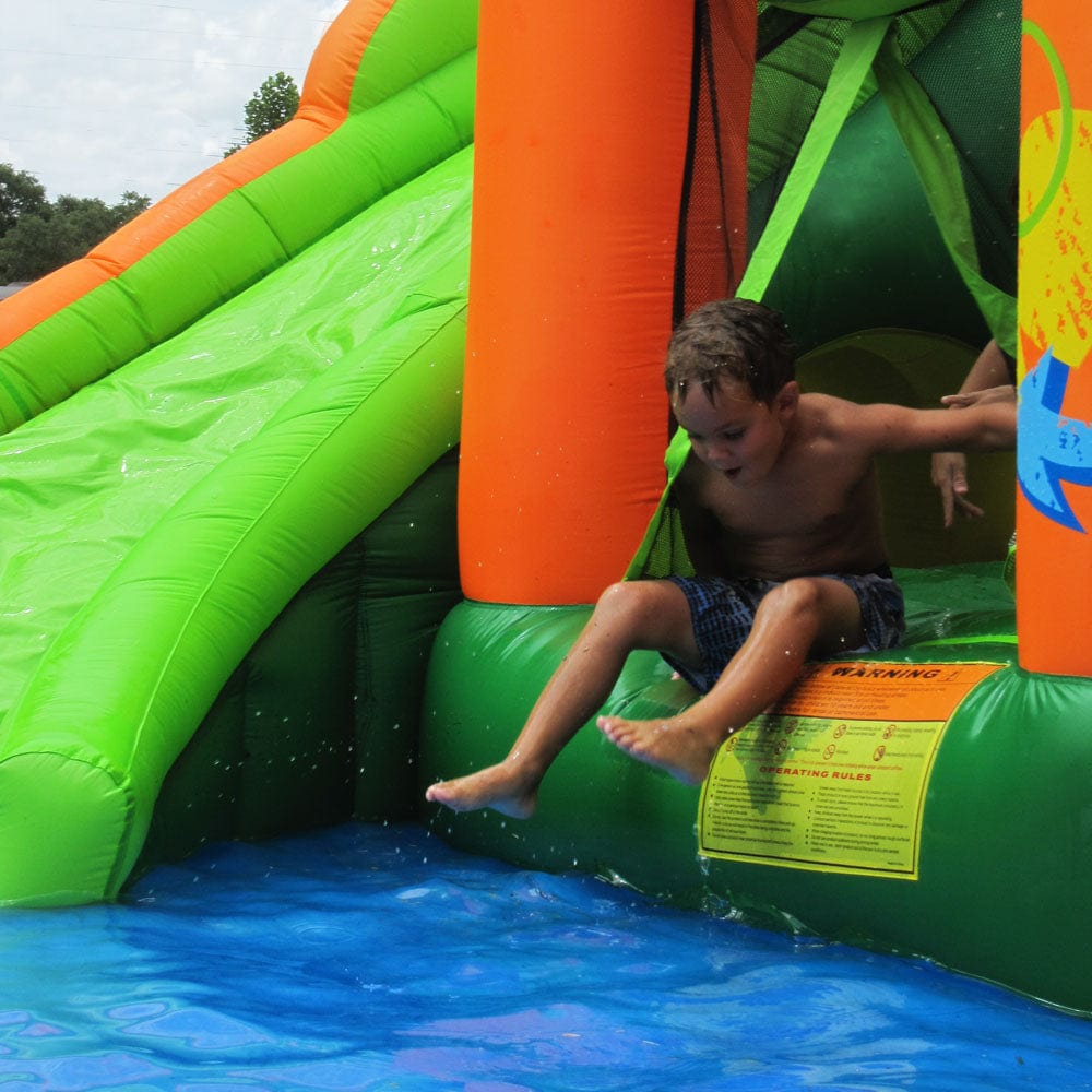 KidWise Endless Fun 11 in 1 Inflatable Bounce House with Waterslide - Backyard Marketplace