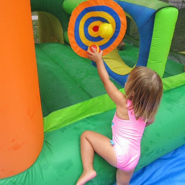 KidWise Endless Fun 11 in 1 Inflatable Bounce House with Waterslide - Backyard Marketplace