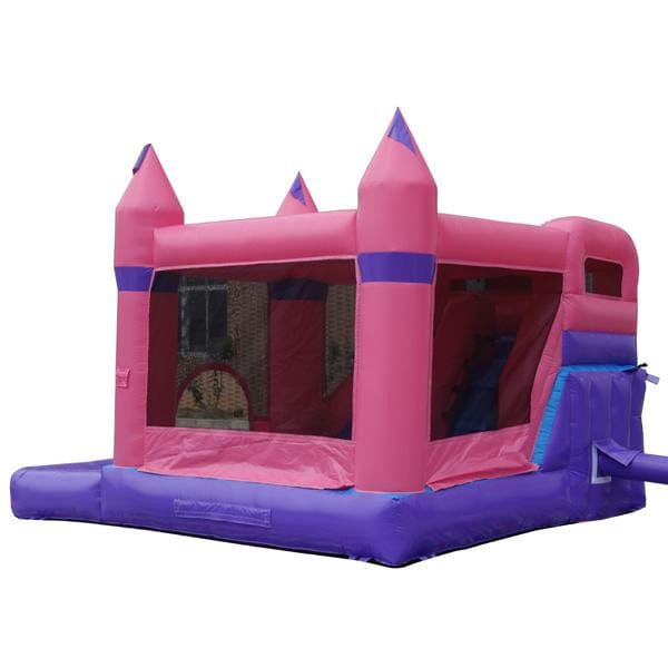 15' Pink Castle Moonwalk Combo (Bouncer & Water Slide)