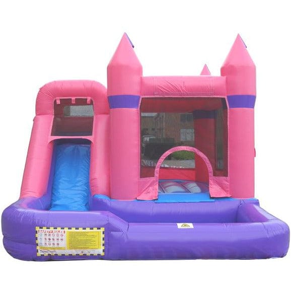 15' Pink Castle Moonwalk Combo (Bouncer & Water Slide)
