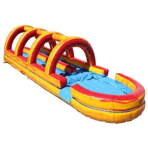 Dual Lane Volcano Inflatable Slip N Slide with Pool