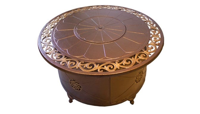 AZ Patio Heaters Outdoor Rectangular Aluminum Propane Fire Pit with Scroll Design