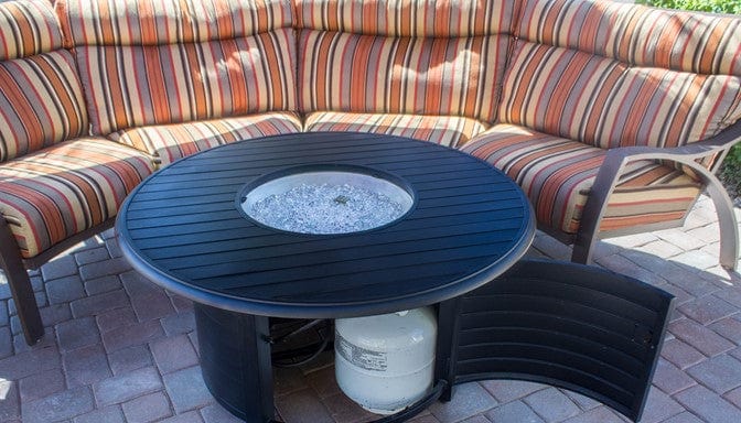 AZ Patio Heaters Outdoor Round Aluminum Propane Fire Pit in Black