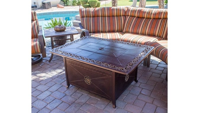 AZ Patio Heaters Outdoor Propane Aluminum Fire Pit with Scroll Design