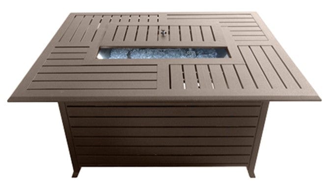 AZ Patio Heaters Outdoor Aluminum Rectangular Fire Pit in Hammered Bronze
