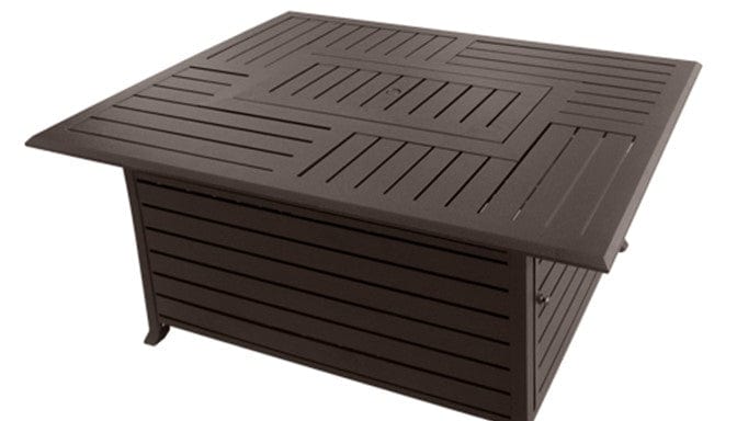 AZ Patio Heaters Outdoor Aluminum Rectangular Fire Pit in Hammered Bronze