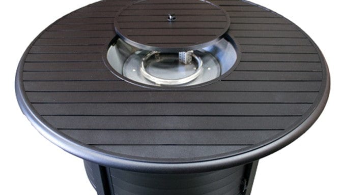 AZ Patio Heaters Outdoor Round Aluminum Propane Fire Pit in Black