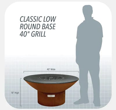 Arteflame Black Label Classic 40" Fire Pit - Low Round Base
