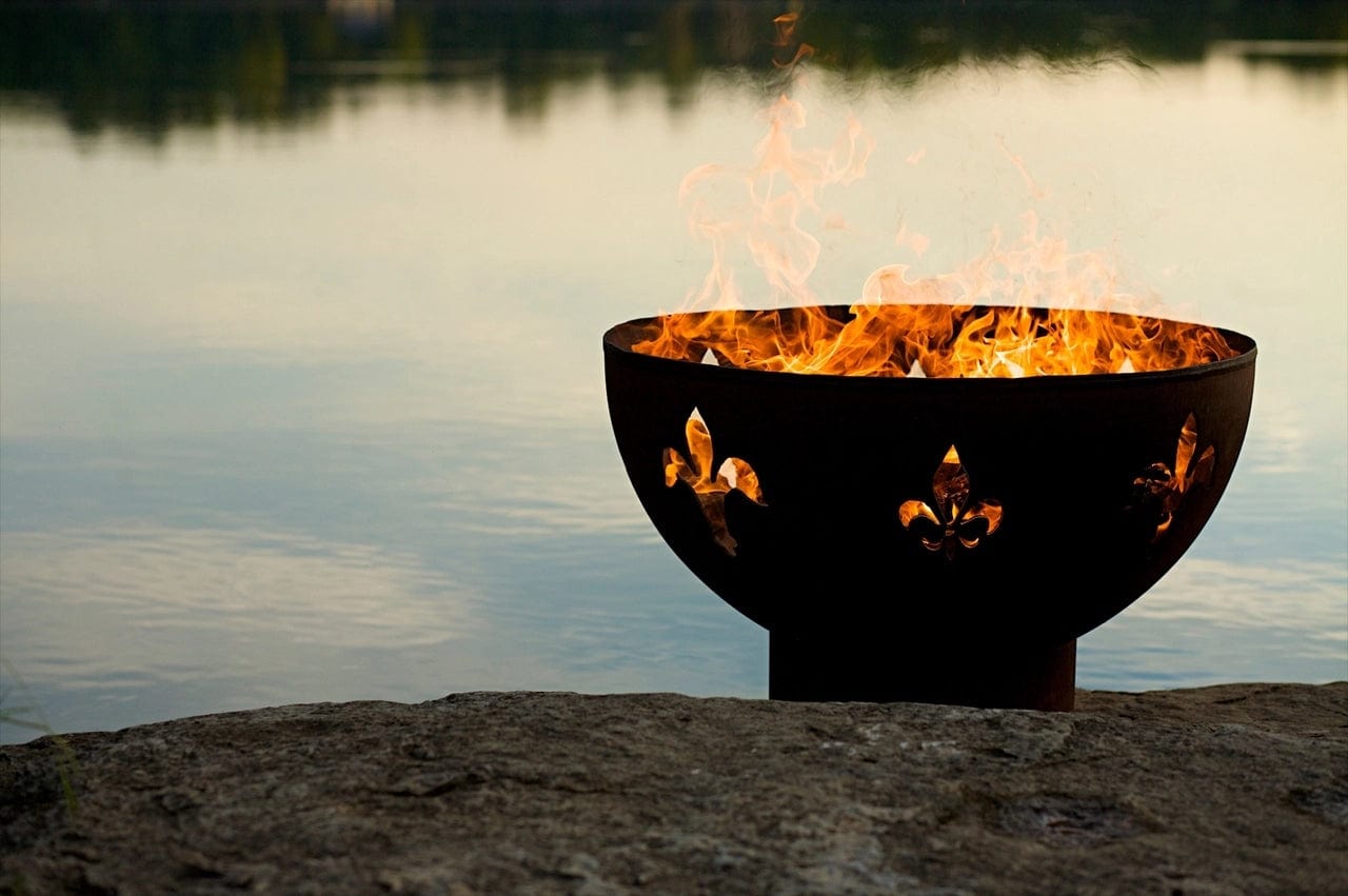 Fire Pit Art Fleur de Lis