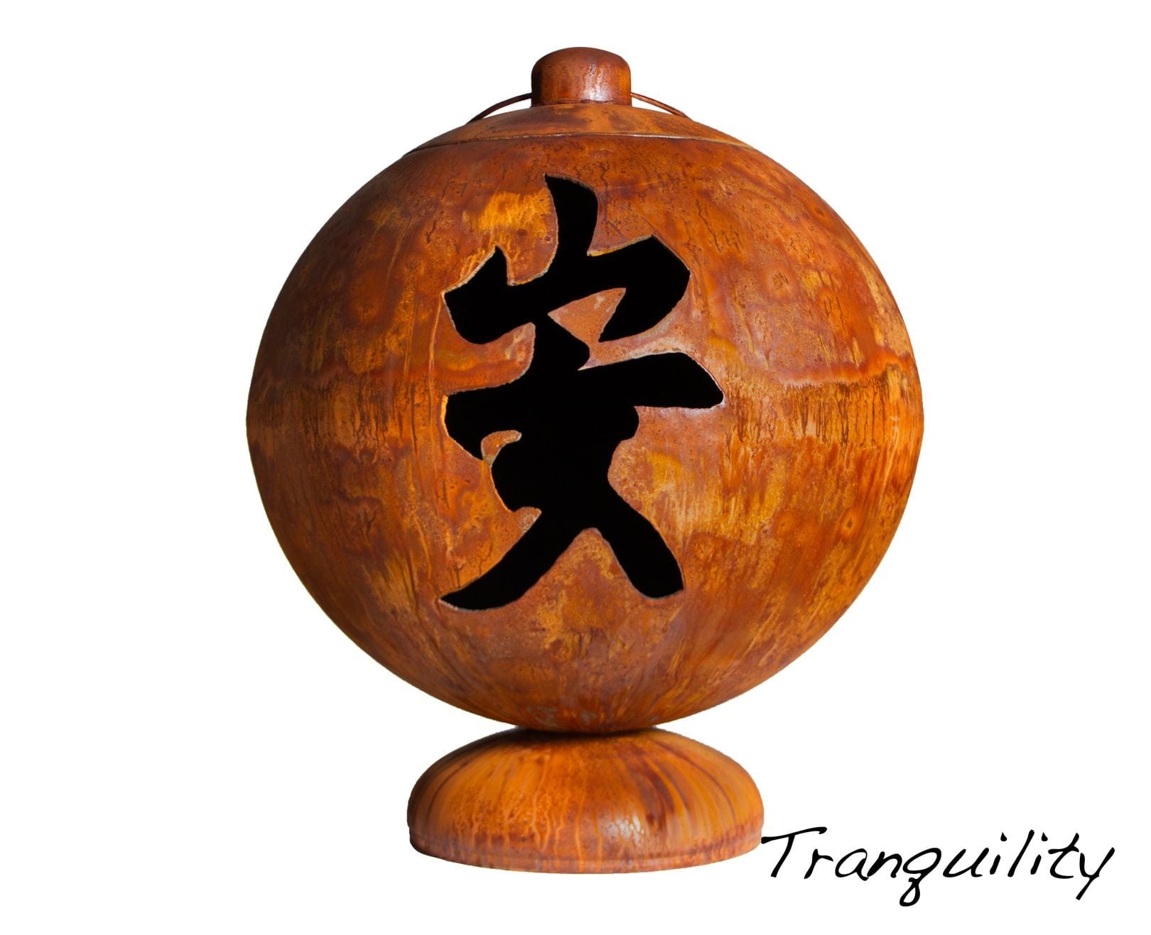 Ohio Flame 30" Fire Globe "Peace, Happiness, Tranquility"