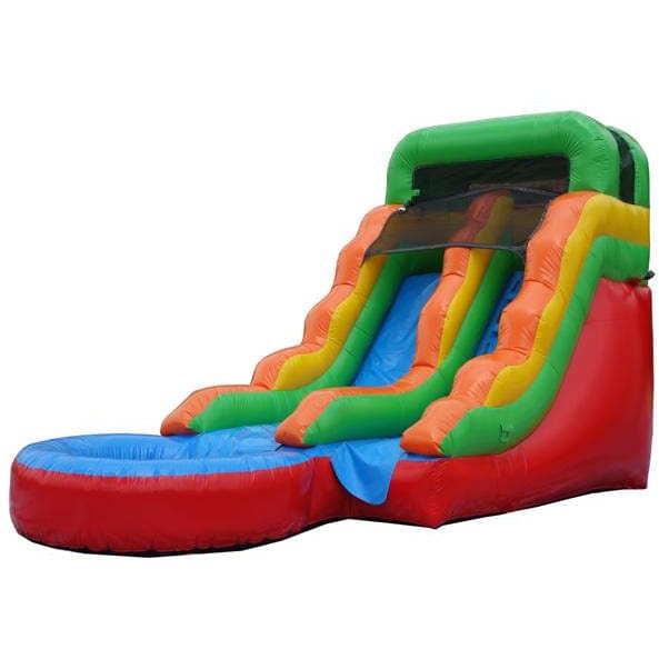 13' H Palm Tree Themed Inflatable Moonwalk Water Slide