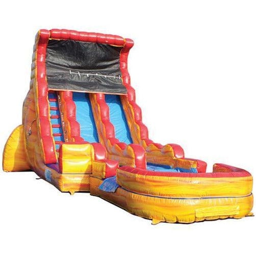 19'H Volcano Dual Lane Inflatable Wet/Dry Slide With Pool