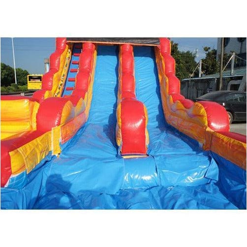 19'H Volcano Dual Lane Inflatable Wet/Dry Slide With Pool