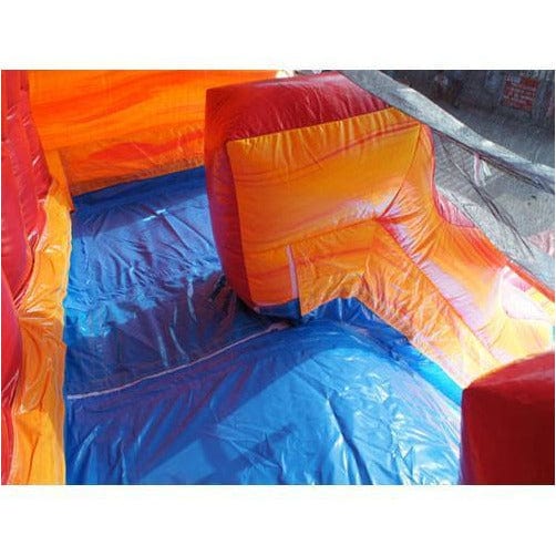 19'H Volcano Dual Lane Inflatable Wet/Dry Slide With Pool
