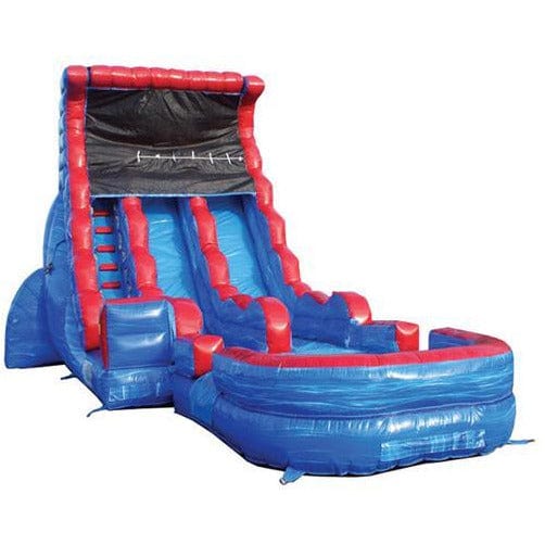 19'H Tsunami Dual Lane Inflatable Wet/Dry Slide With Pool